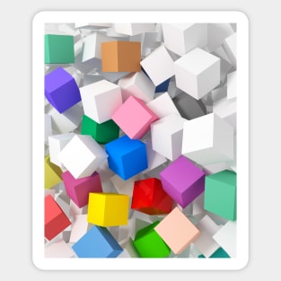 3D colored Candy cubes Sticker